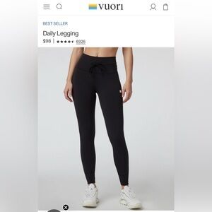 Vuori Black Daily Legging